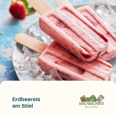 Erdbeereis am Stiel - © ZEHN Erdbeereis am Stiel