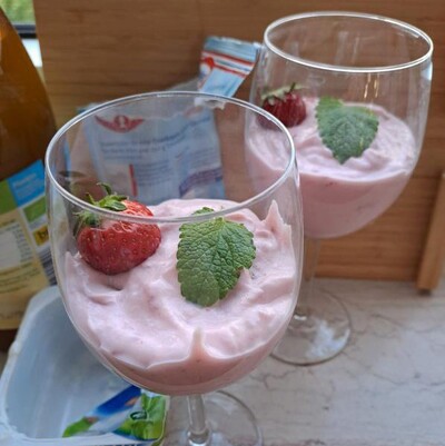 Erdbeerquark nachher