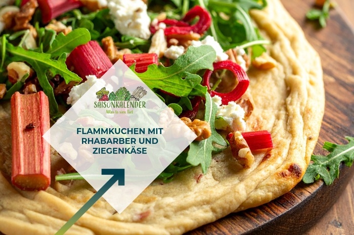 Rezept des Monats April - Flammkuchen mit Rhabarber und Ziegenkäse