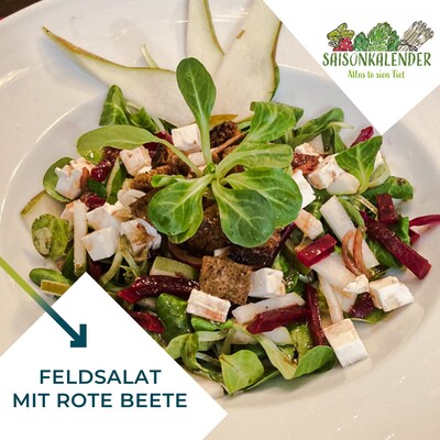 Rezept des Monats Januar - Feldsalat mit Rote Beete