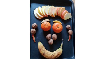Gesicht aus Obst und Gemüse