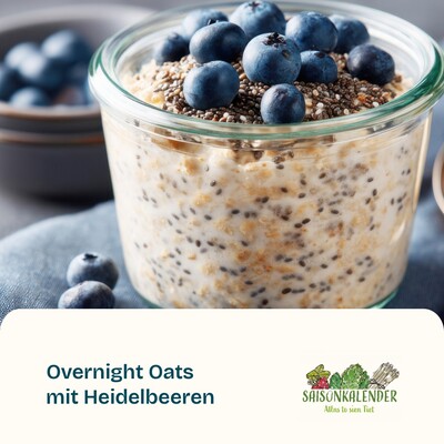 Overnight Oats mit Heidelbeeren - © ZEHN Overnight Oats mit Heidelbeeren