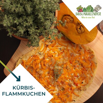 Rezept des Monats Oktober - Kürbisflammkuchen