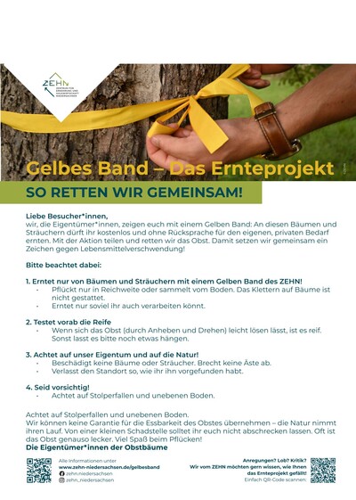 Verhaltenshinweise Gelbes Band