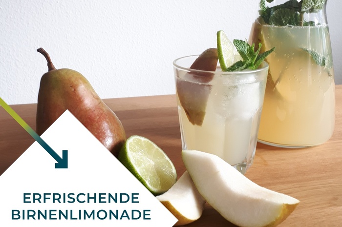 Rezept des Monats September - Birnen-Minze-Limonade