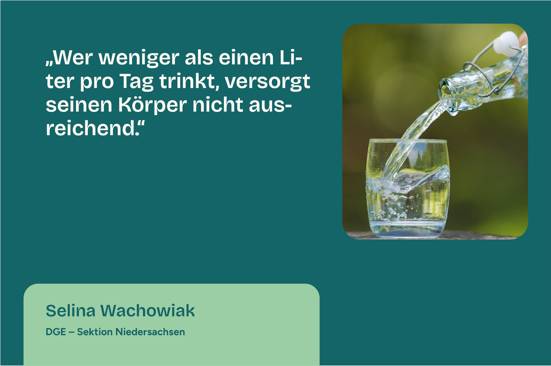 Sind 1,5 l Wasser am Tag genug? Warum wir ausreichend trinken sollten : Zentrum für Ernährung und Hauswirtschaft Niedersachsen-ZEHN