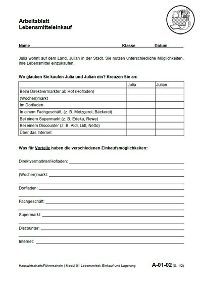 Arbeitsblatt 01-02 - © Arbeitsblatt 01-02