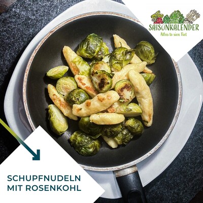 Rezept des Monats Februar - Rosenkohl mit Schupfnudeln